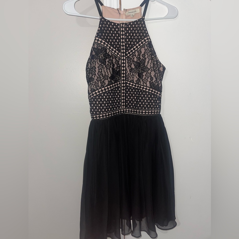 Francesca’s black formal dress